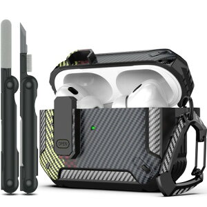 RFUNGUANGO AirPods Pro �� 2 ����P�[�X �N���[�j���O�L�b�g�t�� �~���^���[�n�[�h�P�[�X ���b�N�t���ی�A�[�}�[ AirPod Gen 2 �[�d�P�[�X (2023/2022/2019�A�� 2 ����/�� 1 ����) �p �J�[�{���t�@�C�o