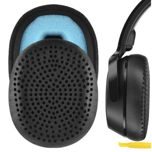 Geekria �C���[�p�b�h QuickFit �݊��� �p�b�h �X�J���L�����f�B Skullcandy Riff Wireless, Riff2 Wired/Wireless On-Ear�w�b�h�z���ɑΉ� �p�b�h �C���[/�C���[�J�b�v (�v���e�C�����U�[/�u���b�N)
