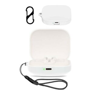 Redmi Buds 5 �p �P�[�X �J�o�[ ���C�����X �C���[�z�� �V���R�� �ی�P�[�X �i�J���r�i�t��+�X�g���b�v�t�� �j �����h�~ �L�Y�h�~ �ϏՌ� �����[�d�\ �h�� �h�o (�z���C�g)