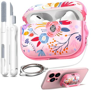 RFUNGUANGO AirPods Pro��2����ی�P�[�X�ƌ݊���������A�g�ѓd�b�z���_�[�@�\�t���A���܂��܂ȐF����I���\�AAirPods Pro 2�P�[�X�ɓK���Ă��܂��A�s���N+�z���C�g�t�����[