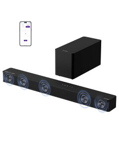 ULTIMEA 5.1ch �T�E���h�o�[ �T�u�E�[�t�@�[�t�� Dolby Atmos/eARC�Ή� 300W�o�� Bluetooth5.4���� Soundbar HDMI�P�[�u���t�� �T���E���h�X�s�[�J�[ VoiceMX/BassMX/APP���� �z�[���V�A�^�[ Poseidon M60