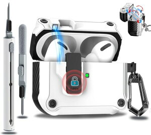 OJBSEN AirPods Pro3 �P�[�X 2025 AirPods Pro ��3���� �P�[�X ���S���b�N�t�� �����{�^�� �����[�ۂ��� �v��3�J�o�[ �N���[�i�[�L�b�g�t�� �G�A�[�|�b�Y�v��3�J�o�[ ���C�����X�[�d�Ή� LED���C�g