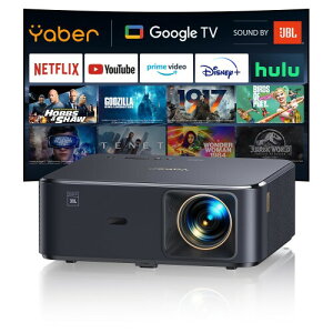 Yaber K2s プロジェクター 家庭用 高輝度 1080p プロジェクター 4k対応 オートフォーカス&自動台形補正 7000+アプリ対応 TVドングル内蔵 WiFi 6 ブルートゥース対応 天井吊り可