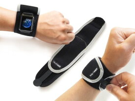 Watchsuit黒／グレー腕時計やスマートウォッチを5秒で簡単装着する保護プロテクター、約98%のウォッチに装着可能伸縮性と通気性があり仕事やスポーツ、プール等に、信頼のメイドイン