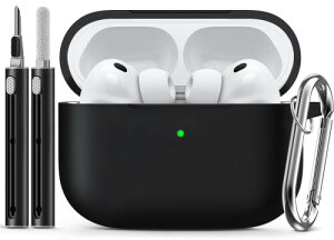 Inesore for AirPods Pro3 �P�[�X (2025) �J���r�i & �N���[�j���O�y���t���A�V���J�Q���f��/�S�ʕی�/�ϏՌ�/���͂ȗ����h�~�A�G�A�[�|�b�Y�v�� ��3����Ή��ی�J�o�[ -�u���b�N
