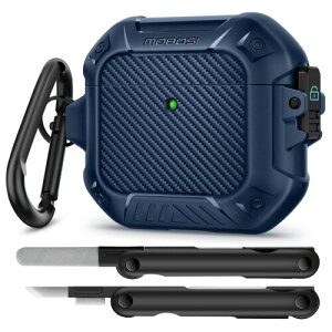 MOBOSI for AirPods 4 �P�[�X�A��4����AirPods�Ή��P�[�X�J�o�[�i���b�N���L�[�`�F�[�����N���[�i�[�L�b�g�t���j�A�t���{�f�B�ϏՌ��ی�n�[�h�V�F���i2024�N���f���j�A�u���[