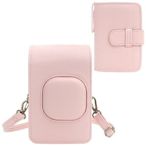 HIYQIN Fuji Mini LiPlay+ �n�C�u���b�h �C���X�^���g�J�����p PU���U�[ �ی�P�[�X�A�t�H�g�A���o���t�� ���߉\�V�����_�[�X�g���b�v�Ή� - ���C�g�s���N
