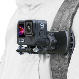 SUREWO 360°回転バックパックストラップマウント クイッククリップマウント GoPro Hero 12,11,10,9,8,7,6,5,4、DJI Osmoアクション3/2、AKASO、キャンプ場、Crosstourアクションカメラと互換性がある。