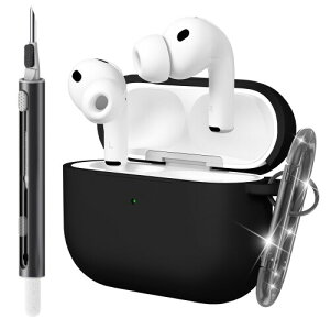 SeltureoneFor Airpods Pro3 �P�[�X �N���[�j���O�y���t��2025�N���� �_�炩���V���R���f�� �S�ʕی�J�o�[ �L�[�z���_�[�t�� �����h�~ �ϏՌ� ����~�� �y�� �L�Y�h�~���C�����X�[�d�Ή� LED��