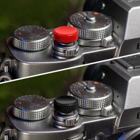 Yullmu カメラシャッターボタン(2パック/レッド&ブラック) 12mm 純銅ソフトシャッターリリースボタン 富士フイルム XT30 X100V X100F X100T X100S X100 X-T4 X-T3 XT2 XT2 XT1 X30 X20 X10 X-T20用