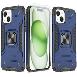 JSCOMYAP iPhone 15 �p�P�[�X + ?�� �K���X �t�B����,�����O�t�� �X�}�z�P�[�X �X�^���h�@�\ �g�уP�[�X �l�C �ϏՌ� ���u���@�\ Case Cover �A�C�t�H��15 �A�C�z�� i phone15 �����ق�15 ip15 ��phone15