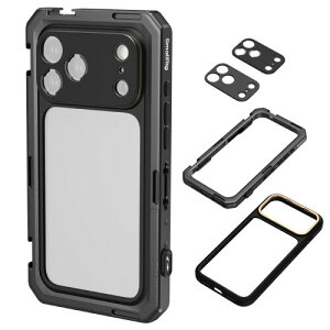 SmallRig iPhone 17 Pro�p �X�}�z�r�f�I�P�[�W T�}�E���g�����Y�o�b�N�v���[�g��17mm�l�W�t�������Y�o�b�N�v���[�g�t���P�[�X TPU�\�t�g�t���[�� �r�f�I�B�e/Vlog�p�N�C�b�N�����[�X���O (�x�[