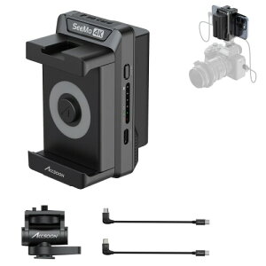 Accsoon SeeMo 4K �J����to iPhone/iPad �r�f�I ���j�^�[ �f���`���V�X�e�� �~�j�r�f�I���M�@ 4K���o�C�����C�u�X�g���[�~���O ���C�u�I�[�f�B�I�^�� ���j�^�[�@�\ �iiOS�p�jACCSOON SeeMo 4K ��iPhone/iP