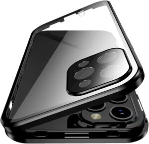 iPhone 15 Pro Max P[X SʃJo[ bN@\t+}Olbg ʃNAKX SbN Jی A~op[ ACtH15 Pro Max KXP[X ʃP[X  (iPhone15Pro