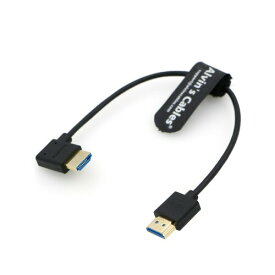 Alvin's Cables Ultra HD 8K HDMI 2.1 ケーブル ストレート HDMI - ライトアングル HDMI 高速 Atomos Ninja V Monitor Z CAM E2 用 for Sony FS5| FS7| A7S3 カメラ 10インチ | 25cm