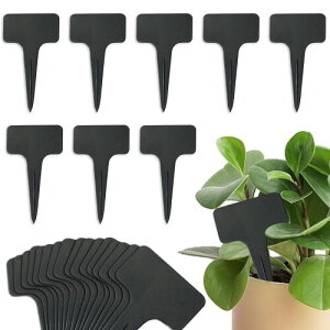 園芸ラベル プランツネームプレート 直線型/100枚入り 大T型/60枚入り 花壇 鉢植え ガーデニング 繰り返し使える 植物タグ 黒板風 園芸用品 (大T型 60枚入り)