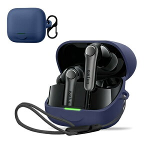 For EarFun Air Pro 4+ �p �P�[�X �J�o�[ ���C�����X �C���[�z�� �V���R�� �ی�P�[�X �i�J���r�i�t��+�X�g���b�v�t�� �j �����h�~ �L�Y�h�~ �ϏՌ� �����[�d�\ �h�� �h�o (�u���[)