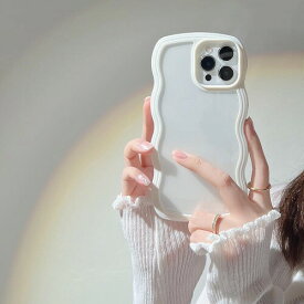 iphone15 ケース 韓国 おしゃれ シンプル 波状エッジ 透明 2in1 あいふぉん15 ケース iphoneケース 創意 個性 超軽量 薄型 スマホケース スマホカバー 指紋防止 擦り傷防止 全面保護 アイフォン