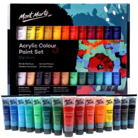 Mont Marte アクリル ペイントセット 24色36ml 素晴らし いセット ファブリック、キャンバス、木製品、レザー、ダンボール、セラミック、紙、MDF、Craftsに最適