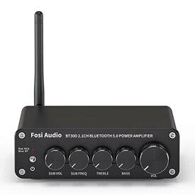 Fosi Audio BT30D Bluetooth5.0アンプ パワーアンプ サウンドアンプ SUB音量/周波数調整 高性能TPA3116D2チップ ステレオ オーディオアンプ 2.1チャンネル 小型 Hi-Fi クラスD 50W*2+100W 家庭/屋外パッシ