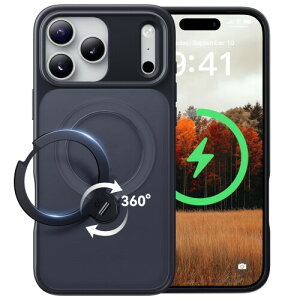 CASEKOO iPhone 17 Pro Max �p �P�[�X MagSafe�Ή� �ČRMIL�K�i 360°�S�����ϏՌ� �ő�25W�}���[�d�Ή� �w��h�~/�}�b�g�d�グ/���ϖh�~/������ ���b�v�z�[���t�� ���C�����X�[�d�Ή� ��phone17promax �p