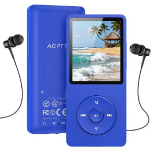 (�T�C�g�{�^���ǉ�) AGPTEK MP3�v���[���[ ���y�v���[���[ HIFI 30g���y�� 16GB���� 128GB�܂Ŋg���\ �{�^������ ���y�v���[���[ 40���ԍĐ� ���X���X�T�E���h FM���W�I �_�C���N�g�^���Ή� �A