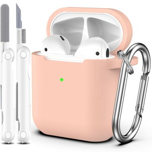 R-fun AirPods �P�[�X�J�o�[ �Ή� �\�t�g�V���R���ی�J�o�[ �L�[�`�F�[���t�� ���f�B�[�X �����Y Apple AirPods ��2���� ��1���� �[�d�P�[�X �t�����gLED���C�g�t�� �T���h�s���N