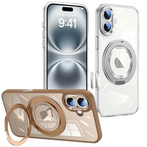 Damesine iPhone 16�p�P�[�X MagSafe�Ή� �J�����R���g���[���[�J�o�[�t��360°��]�}�O�l�b�g�����O�X�^���h ���O����L���L���ȃJ�����J�o�[�����Y�ی� �N���A�w�� �V���R���ϏՌ� �h�o�l