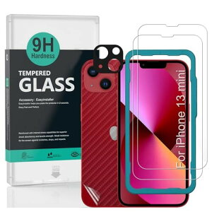 Ibywind KXtB iPhone 13 mini(5.4") p KX ی tB 2Zbg JYve N^[t(ޗ) wʕیtBt ȒPLbgt