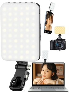 LED�r�f�I���C�g ���B�胉�C�g �X�}�z �J���� ���C�g Type-C �[�d�� 3�F���[�h 10�i�K���� 2200mAh 2500K-6500K CRI97+ iPhone/Google/Sony/Gopro/Canon/Nikon�p YouTube/TikTok/LINE �N���b�v�� ���D���C�g �B�e�Ɩ�
