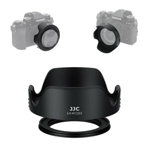 JJC �t�� �����Y�t�[�h + �A�_�v�^�[�����O Fujifilm XC 13-33mm F3.5-6.3 OIS�����Y�Ή� �U49mm�ی�t�B���^�[�ƃ����Y�L���b�v �����\ ������\�� ���˖h�~ �����Y�ی�