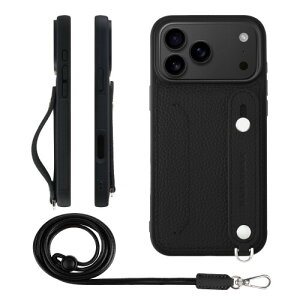 HANATORA for iPhone 17ProMax �P�[�X �{�v �ϏՌ� �w�ʃx���g �X�g���b�v�����O �X�}�z�P�[�X �X�}�z �X�^���h�@�\ �l�b�N�X�g���b�v �t�� �J�[�h�|�P�b�g �V�������N���U�[ �M�t�g �u���b�N CGH