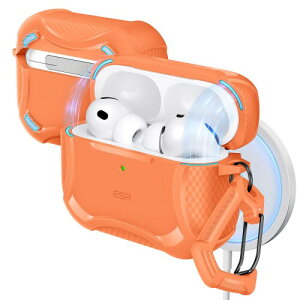 ESR AirPods Pro 3 �P�[�X�i2025�N���f���jMagSafe�Ή� USB-C�P�[�u���Ή� �}�O�l�b�g�J�o�[ ���C�����X�[�d�\ ���͗����ی� �L�Y�h�~ �G�A�[�|�b�Y�v��3�p Cyber�V���[�Y �I�����W