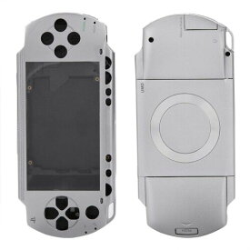 Archuu PSP1000交換用 フルハウジングコンソールゲームシェルケースカバー修理セット ボタンキット付き シェルショック吸収およびアンチスクラッチ(シルバー)