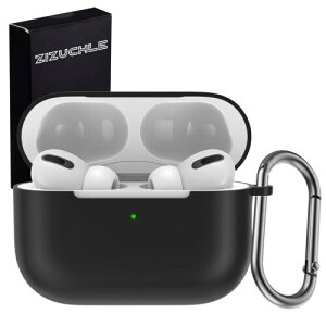 ZHZUCHLE for AirPods Pro 2�P�[�X �J�o�[ �V���R���� �S�ʕی� �����h�~ ������� �L�Y�h�~ �ϏՌ� �����[�d�\ �y�ʏ��^ �J���r�i�t�� AirPods Pro case �G�A�|�b�c�v��2�P�[�X�J�o�[(�u���b�N)