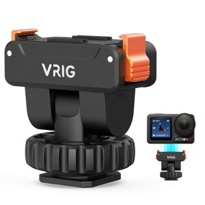 VRIG DJI Osmo Action 5Pro 4 3�p �R�[���h�V���[�}�E���g ���C �N�C�b�N�����[�X 1/4�l�W���t�� 160�x�p�x���� �R�[���h�V���[�A�_�v�^�[ Osmo Action 3�AOsmo Action 4�AOsmo Action 5 Pro�AOsmo 360�Ή� �J����