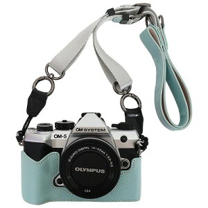 VOVMOEYA �J�����P�[�X OM-5 Mark II �p �J�����P�[�X ���߉\�ȃV�����_�[�X�g���b�v Olympus om5 mk2 PU���U�[�J�o�[ ������� �ی� �҂�����t�B�b�g �O�r�Ή� om5 Mark ii �A�N�Z�T���[, �u���[