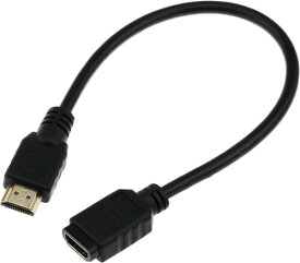 Mokutojp HDMI 延長ケーブル ファイヤーTVスティックに対応 金メッキ 30CM (タイプAオス - タイプAメス) ブラック