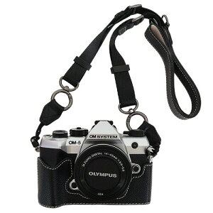 VOVMOEYA �J�����P�[�X OM-5 Mark II �p �J�����P�[�X ���߉\�ȃV�����_�[�X�g���b�v Olympus om5 mk2 PU���U�[�J�o�[ ������� �ی� �҂�����t�B�b�g �O�r�Ή� om5 Mark ii �A�N�Z�T���[, �u���b�N/