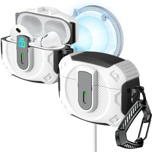 RFUNGUANGO AirPods Pro ��2����/��1����p �ی�P�[�X ���b�N�X�C�b�`�t�� 2024�N�V�F���e�[�}�ی�P�[�X Airpods Pro (2019/2022/2023) �Ή� MagSafe�Ή� (�z���C�g)