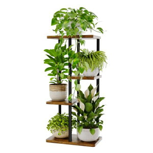 Bamworld フラワースタンド 室内 プランタースタンド 4段花台 観葉植物台 おしゃれ 植物 棚 植木鉢台 植木鉢スタンド リビング 寝室 ベランダ