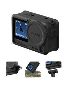 TELESIN DJI Osmo Action 6�p �ی�P�[�X �V���R���ی�J�o�[ �����Y�L���b�v �����Y�J�o�[ �����h�~�X�g���b�v�t��