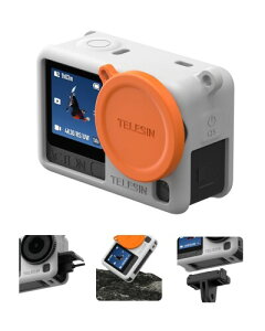 TELESIN DJI Osmo Action 6�p �ی�P�[�X �V���R���ی�J�o�[ �����Y�L���b�v �����Y�J�o�[ �X�N���b�`�h�~ �ϖ��� �_��ŕό`���Ȃ� ����?�����h�~�X�g���b�v�t�� �g�тɕ֗� ���t���ȒP