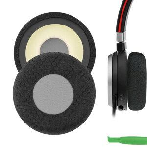 Geekria �C���[�p�b�h Comfort �݊��� �p�b�h �W���u�� Jabra Evolve 65UC/ 65MS/ 40UC/ 40MS/ 30US/ 30II/ 20SE/ 20UC/ 20MS �w�b�h�z���ɑΉ� �p�b�h �C���[/�C���[�J�b�v ���b�V���t�@�u���b�N (�u���b�N�{�O