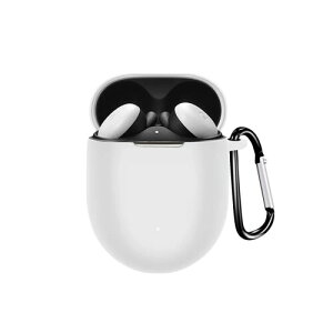ELYBYYLE for Google Pixel Buds Pro ケース ソニー ワイヤレス イヤーホン Google Pixel Buds Pro用シリコン保護ケース キズ防止 耐衝撃 防水 防塵 紛失防止 装着充電可能 保護ケース ホワイト