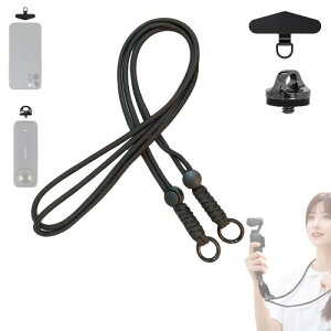 (DGSHUIJIE) �l�b�N�X�g���b�v DJI Osmo Pocket 3/INSTA360 X5 X4 X3 X2/GO 3S/GO 3/Osmo Action 5 Pro/Action 4 3/Gopro�V���[�Y �Ή� �Z�L�����e�B�R�[�h �����͎��R�ɒ����ł��� 71/123 CM ���� (�u���b�N) (��)