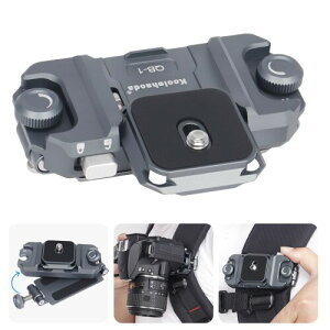 Koolehaoda QB-1 カメラバックパックストラップクリップ カメラホルスター アルミ製カメラホルダー クイックリリースプレート アルカスイス対応 1/4ネジプレート クイックリリースクランプ