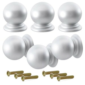 Pstyle. 取っ手 つまみ 引き出し 金具 キッチン おしゃれ 6個セット PST-131 (シルバー)