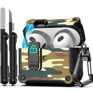 RFUNGUANGO Airpods  3 pP[XASȃbN NbvtAt{fBϏՌn[hVFیA AirPod  3  2021 p AirPods 3 P[X (O LED ) - 
