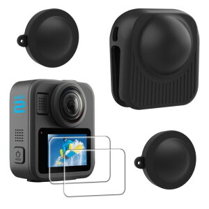 FiTSTILL Gopro Max 2�p�V���R���ی�Z�b�g�A�����K���X�X�N���[���v���e�N�^�[+�����Y�J�o�[+�t���J�o�[�ی�P�[�X�A9H�d�x�A�h�o�E�Ϗ����AMax 2�A�N�Z�T���[